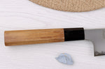 Couteau de chef 20cm japonais artisanal Hatsukokoro Chromax manche en teck