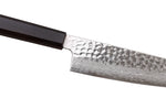 Couteau santoku 18cm japonais artisanal Hatsukokoro Hayabusa VG10 Damas Tsuchime