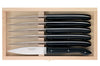 Coffret 6 couteaux à steak C. DOZORME Capucin lames lisses manches noirs