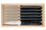 Coffret 6 couteaux à steak C. DOZORME Capucin lames lisses manches noirs