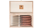 Coffret 6 couteaux à steak Laguiole C. DOZORME lames dentelées manches bubinga