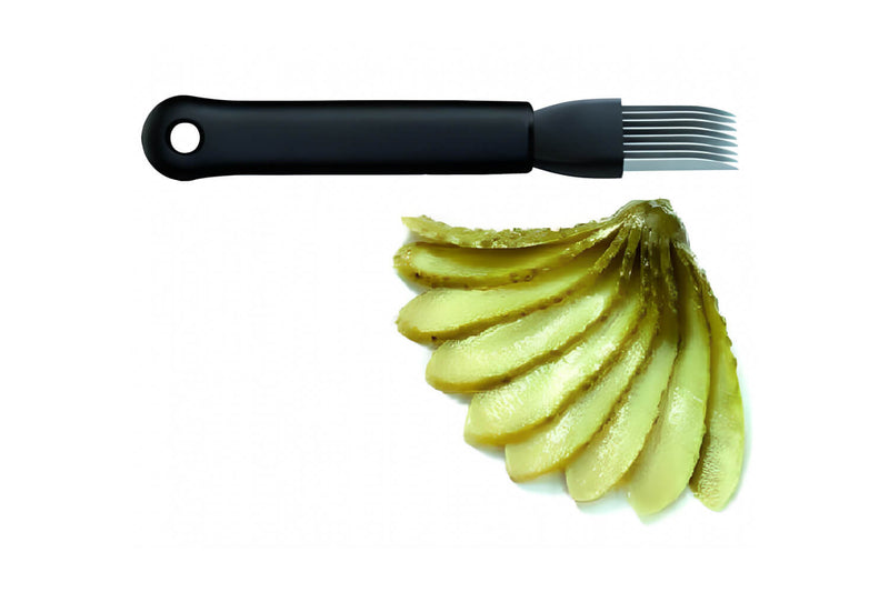 Coupe cornichons TRIANGLE 8 lames inox acérées 18 cm