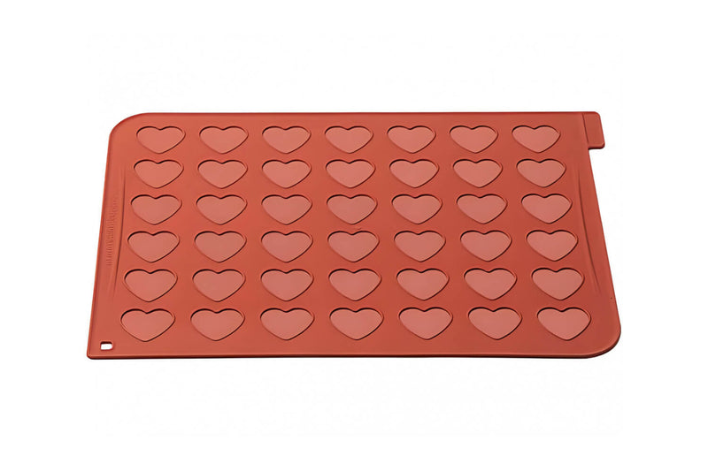 Plaque macarons en silicone 40x30cm 42 empreintes forme coeur
