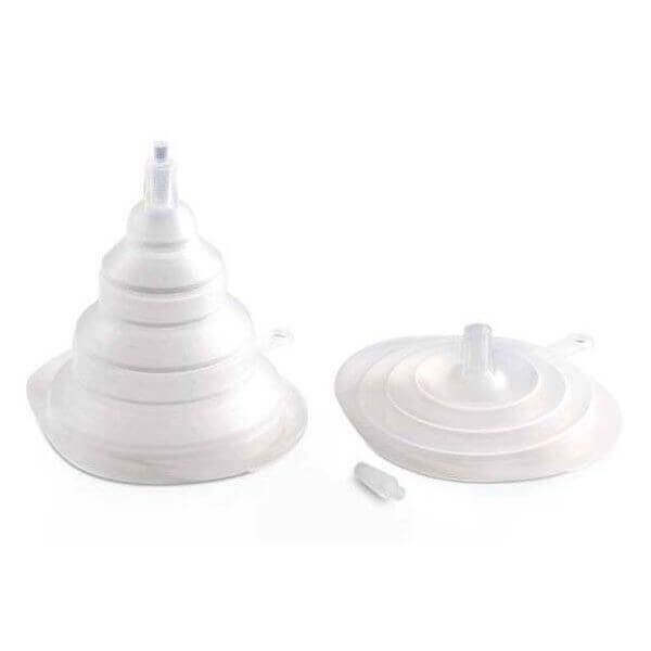 Entonnoir pliable transparent SILIKOMART + bouchon