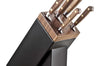 Bloc SABATIER Perigord en noyer laqué noir 5 couteaux forgés acier inox