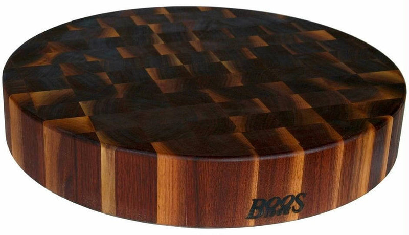 Planche à découper ronde Boos Blocks Gourmet en noyer noir Ø46x7.5cm