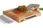 Planche Boos Blocks Prep Masters bois d'érable + plateau acier 46x46x6cm