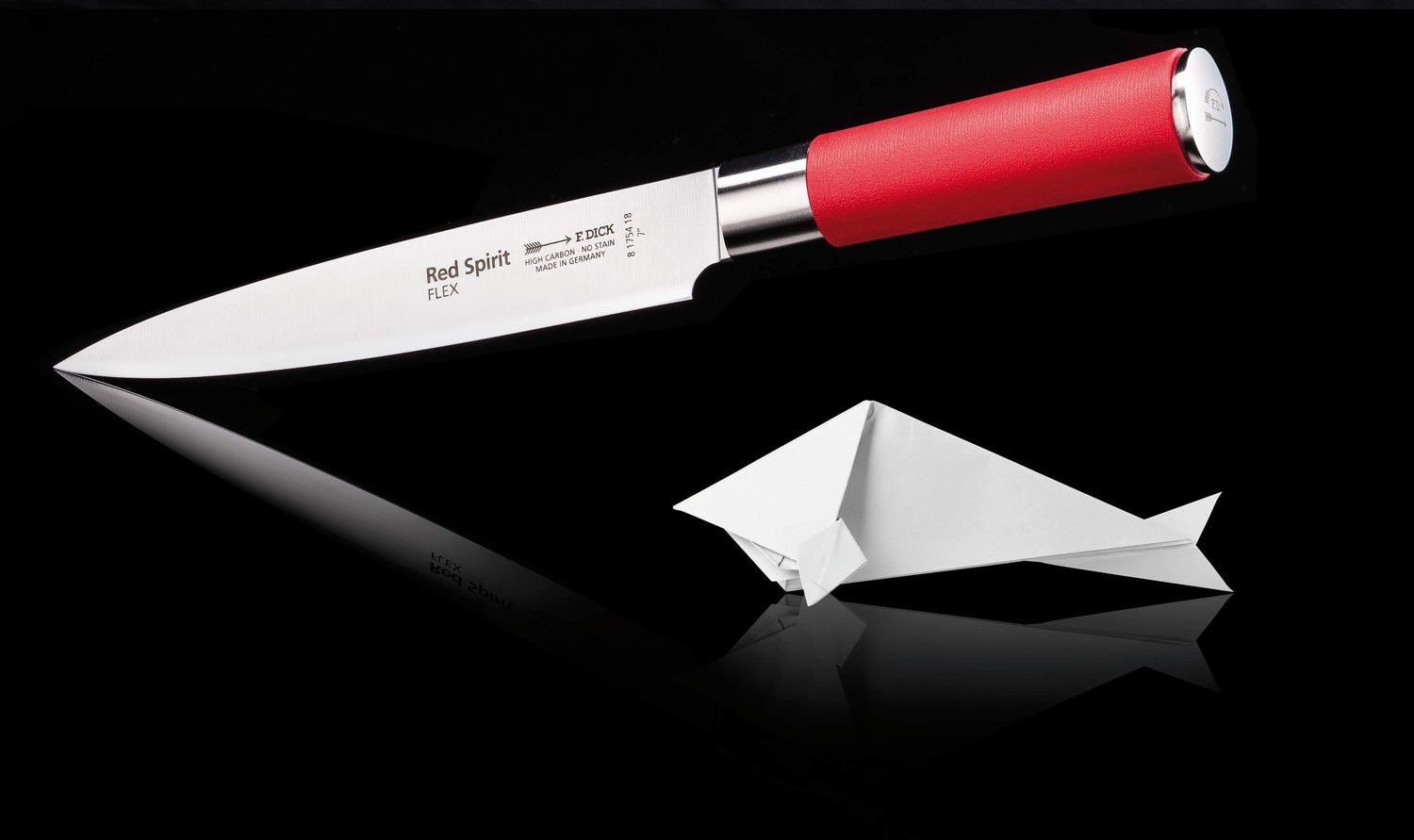 Couteau filet de sole DICK Red Spirit flexible acier inox 18cm manche rouge