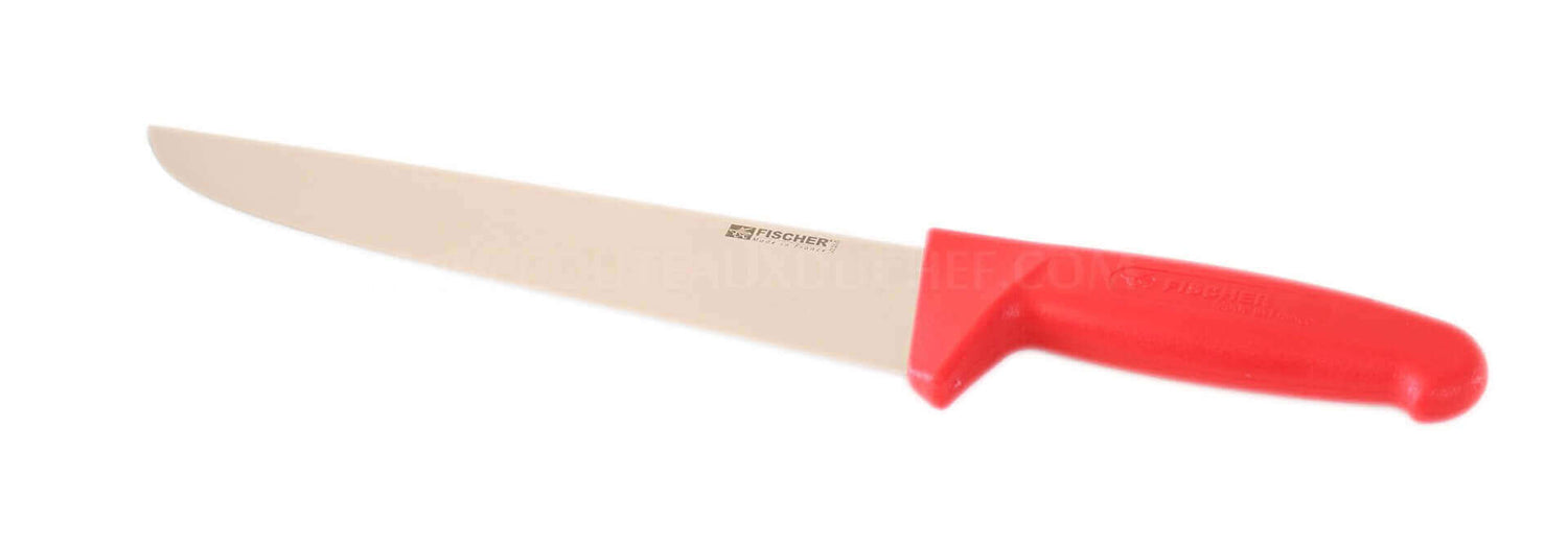 Couteau de boucher 28cm manche rouge Fischer