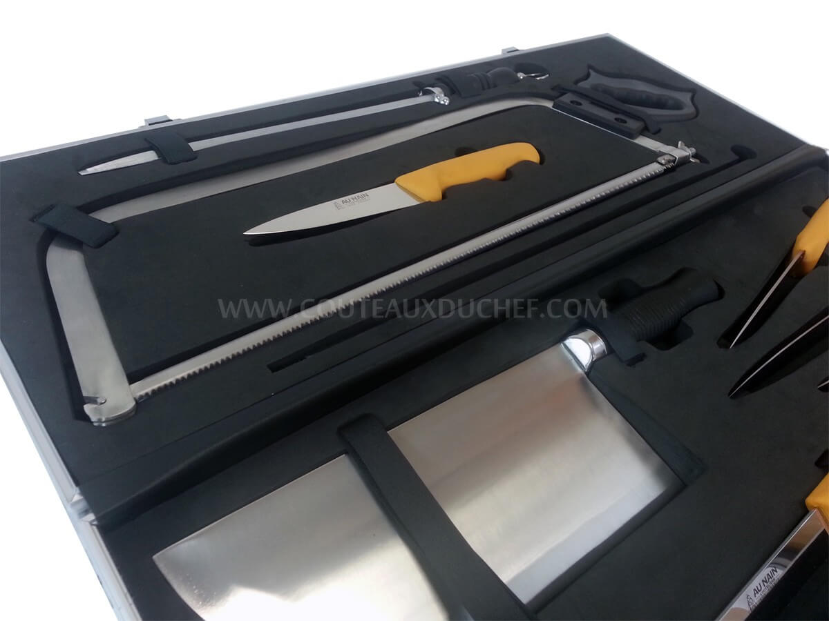 Malette boucherie 8 couteaux et accessoires Au Nain jaune
