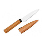 Couteau office + légumes KAI lame 9cm manche cerisier + étui protecteur