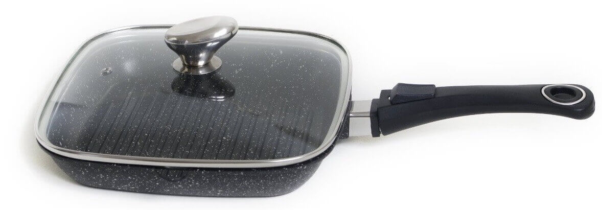 Poêle à grill en fonte Pradel Excellence Premium 24x24cm façon pierre tous feux/ induction