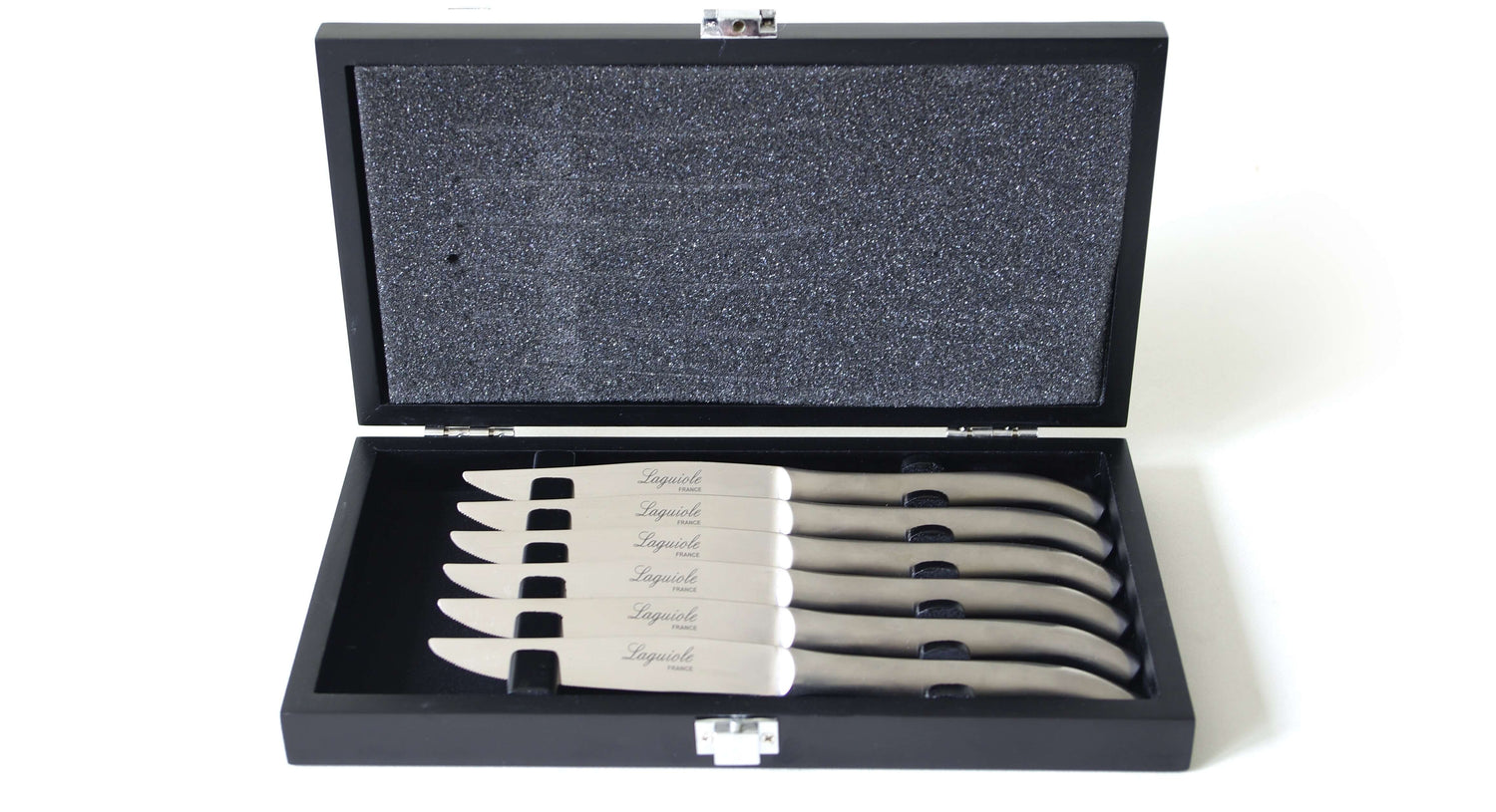 Coffret Laguiole Pradel 6 couteaux forgés 11cm élégants et micro-dentés