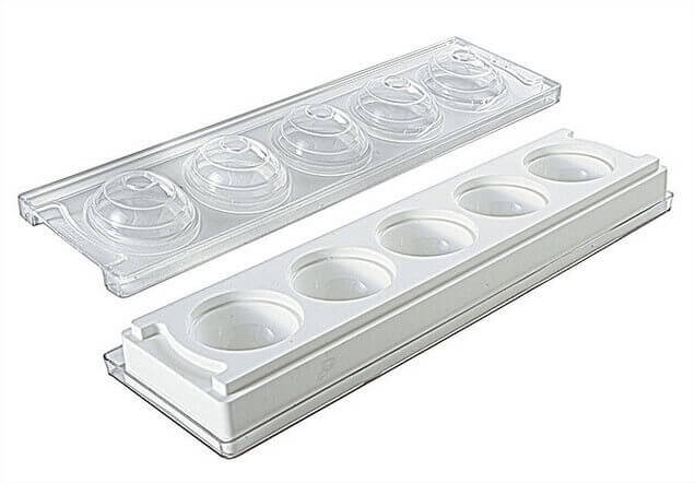 Moule pâtissier silicone blanc Silikomart 5 sphères 3D diamètre 58mm