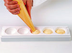 Moule pâtissier Silikomart silicone blanc 5 sphères 3D diamètre 48mm