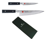 Coffret 2 couteaux japonais Kasumi Masterpiece damas haut de gamme