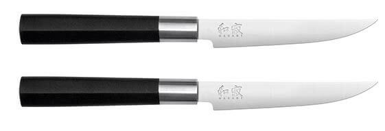 Coffret 2 couteaux à steak japonais KAI Wasabi Black lame 11cm