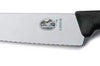 Couteau à découper professionnel Victorinox lame dentée fibrox noir 22cm 5.2033.22