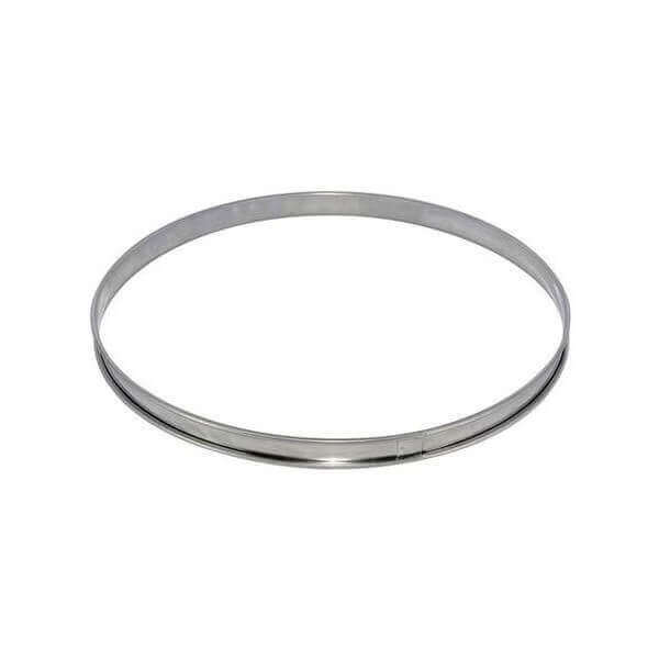 Cercle à tarte De Buyer acier inox bord roulé 10cm - hauteur 2cm