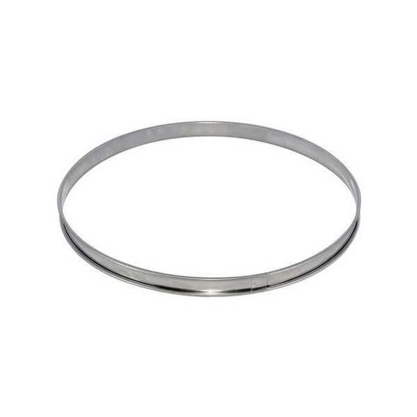 Cercle à tarte De Buyer acier inox bord roulé 28cm - hauteur 2cm