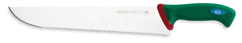 Couteau à poisson professionnel SANELLI Premana lame dentelée 33cm manche vert
