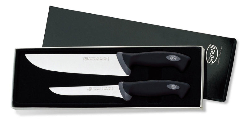 Coffret de 2 couteaux de boucher professionnels SANELLI Gourmet désosseur 16cm + boucher 22cm