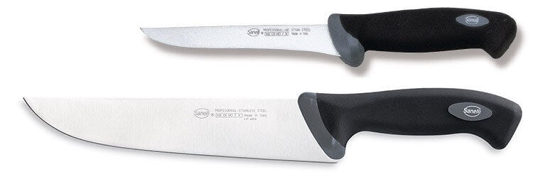 Coffret de 2 couteaux de boucher professionnels SANELLI Gourmet désosseur 16cm + boucher 22cm