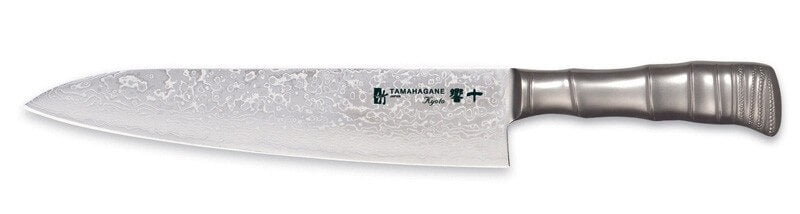 Couteau de chef japonais Tamahagane Bamboo Kyoto lame 24cm acier Damas VG5