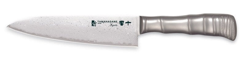 Couteau de chef japonais Tamahagane Bamboo Kyoto lame 18cm acier Damas VG5