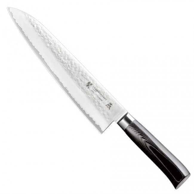 Couteau de chef japonais Tamahagane Tsubame lame martelée 24cm acier VG5