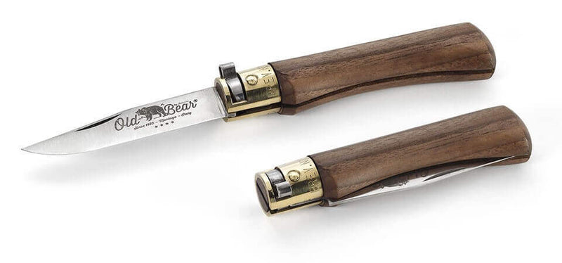 Couteau artisanal Old Bear S lame inox 7cm manche noyer avec virole