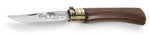 Couteau artisanal Old Bear M lame inox 8cm manche noyer avec virole