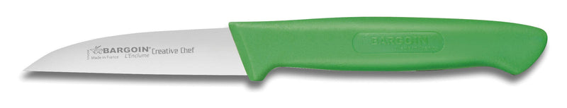 Couteau d'office Bargoin Creative Chef lame droite 8cm manche surmoulé vert