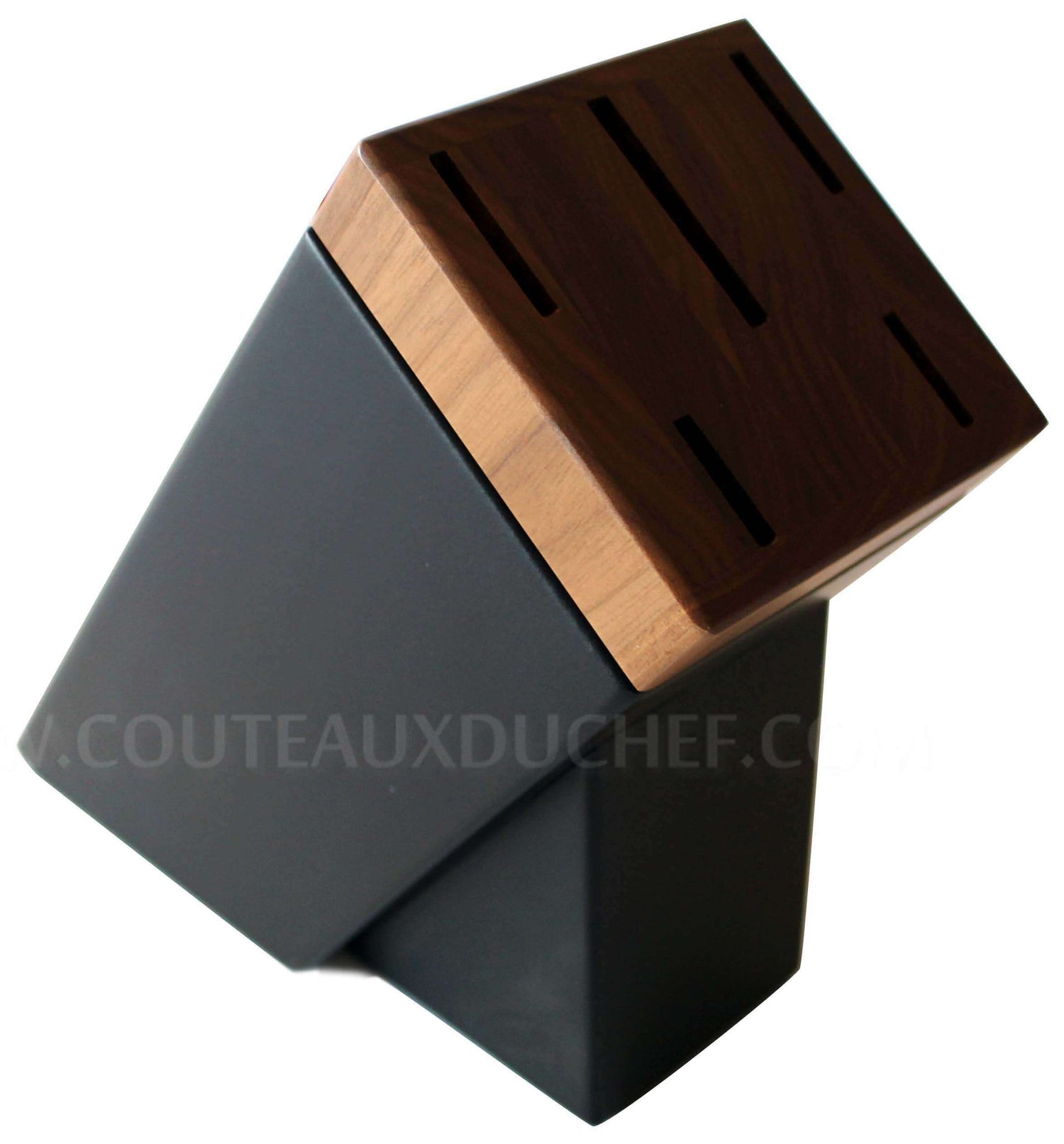 Bloc SABATIER Sarlat en noyer laqué noir 5 couteaux Idéal 100% forgés