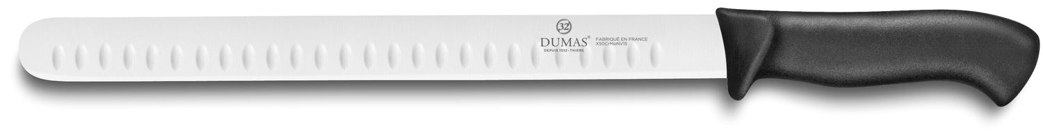 Couteau à jambon/saumon 32 Dumas Thermo Black lame alvéolée 30cm