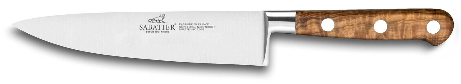 Couteau de chef SABATIER Provençao 100% forgé 15cm manche olivier