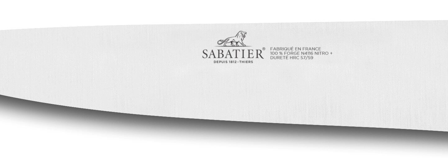 Couteau à steak Sabatier Toque blanche 100% forgé lame lisse 13cm