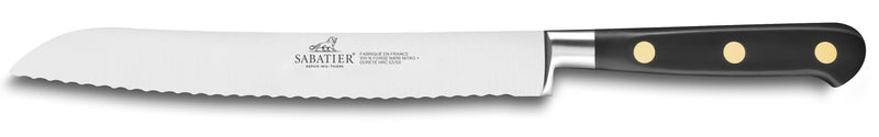 Couteau à pain SABATIER Idéal Inox 100% forgé rivets laiton denté 20cm