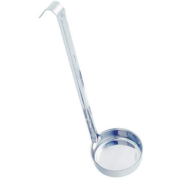 Louche à fond plat 23cl acier inox 18/10 monobloc professionnelle 36cm
