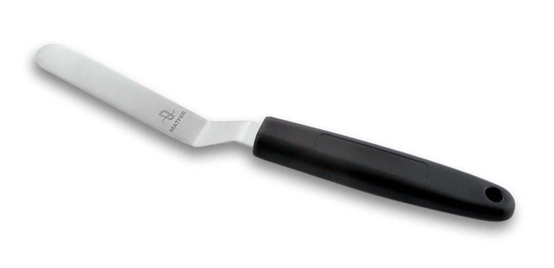 Spatule coudée professionnelle acier inox 9cm manche PP noir