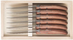 Coffret 6 couteaux à steak Laguiole C. DOZORME lames dentelées manches bubinga