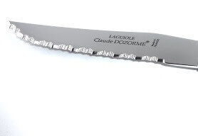 Coffret 6 couteaux à steak Laguiole C. DOZORME lames dentelées manches jaunes nacrés