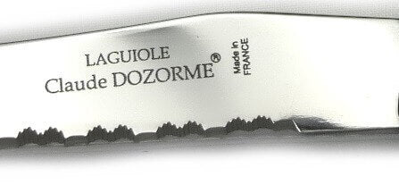 Coffret 6 couteaux à steak Laguiole C. DOZORME lames dentelées manches jaunes nacrés