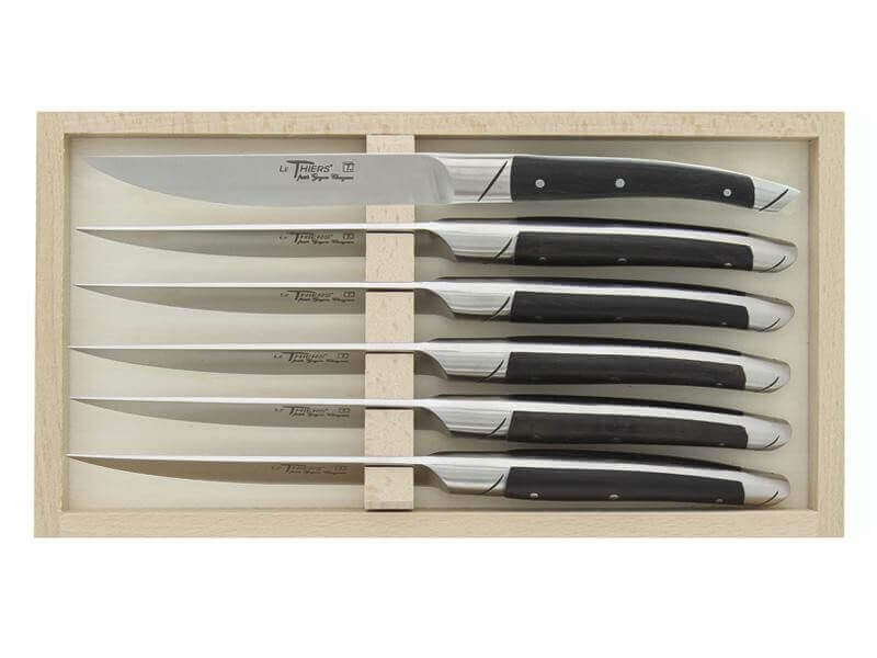 Coffret 6 couteaux de table Avantage Le Thiers Goyon-Chazeau manches en ébène