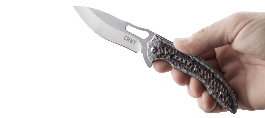 Couteau pliant CRKT FOSSIL COMPACT 5460 manche martelé 10,9cm