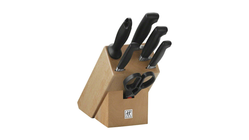 Bloc couteaux bois naturel 6 pièces Zwilling Four Star lames forgées