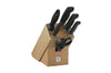 Bloc couteaux bois naturel 6 pièces Zwilling Four Star lames forgées