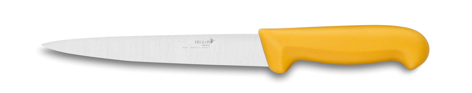 Couteau à dénerver professionnel Déglon Profil flexible 20cm - manche jaune