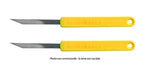 Set de 2 lames de boulanger inox courbe manche jaune