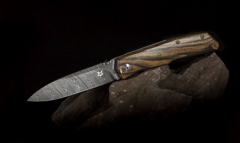 Couteau pliant FOX Terzuola FX-525DB Damas manche bocote 11cm + étui